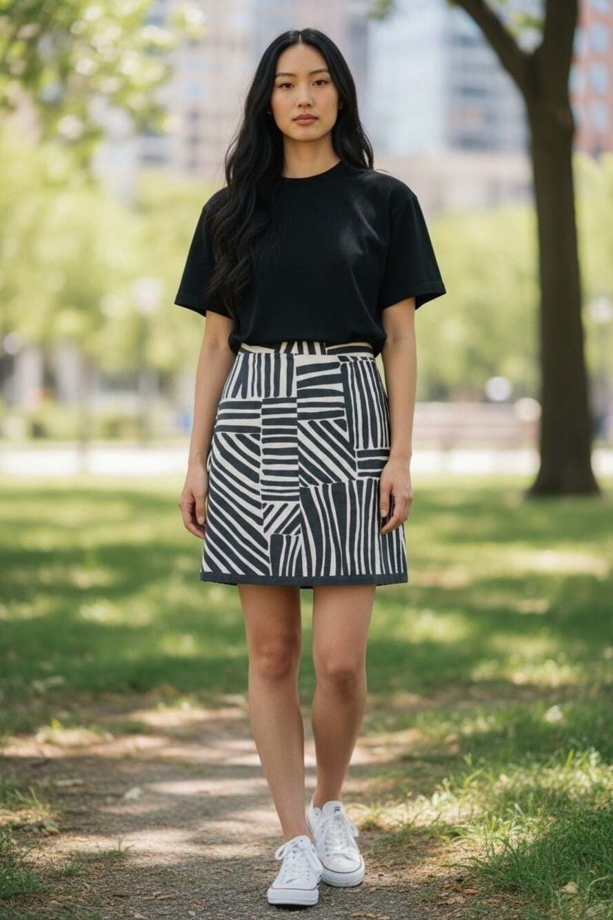 Ann Taylor Petites Geometric Print Knee Length Pencil Skirt Size 4P. Like new.